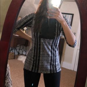 [Cato] NWT Dressy Blouse with Faux Leather Detail